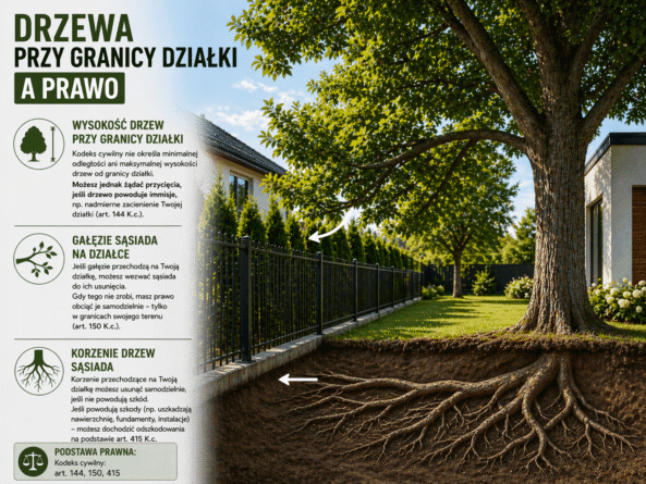 Drzewa przy granicy działki mogą wywołać spór o&nbsp;cień, liście, gałęzie i&nbsp;korzenie. Zjawisko dotyczy sytuacji, w&nbsp;której nasadzenia rosnące przy ogrodzeniu wpływają na korzystanie z&nbsp;sąsiedniej nieruchomości. Dlatego ocena problemu zależy od skutków, a&nbsp;nie tylko od wysokości drzew lub tui.