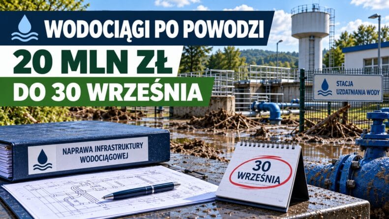 Wodociągi i kanalizacja podczas odbudowy infrastruktury po powodzi.